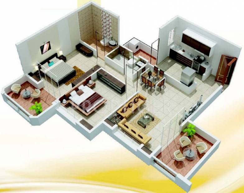 Gulmohar Goldcoast (2BHK+2T (1,127 sq ft) 1127 sq ft)