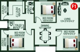 SRM Raksha (3BHK+2T (1,063 sq ft) 1063 sq ft) SRM Raksha (3BHK+2T (1,063 sq ft) 1063 sq ft)