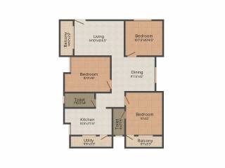 SRM Raksha (3BHK+2T (1,189 sq ft) 1189 sq ft) SRM Raksha (3BHK+2T (1,189 sq ft) 1189 sq ft)