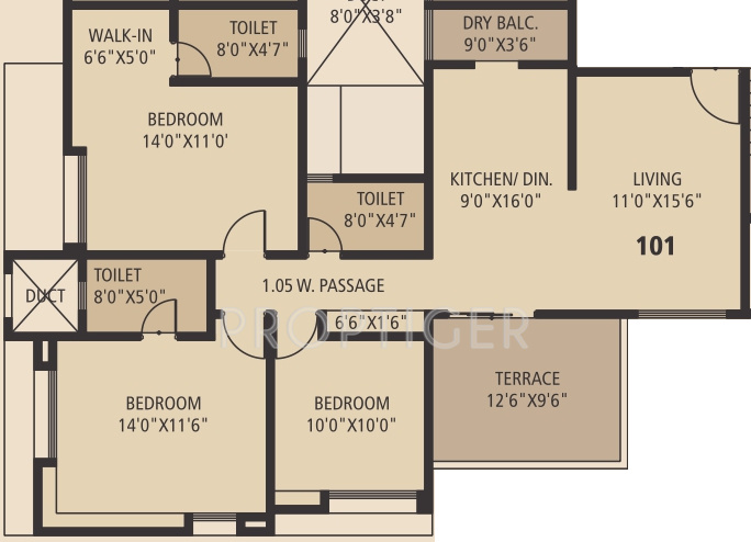 Guardian Kanchan Gauri (3BHK+3T (1,438 sq ft) 1438 sq ft)