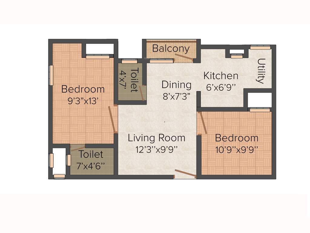 Kanya Sri Harsha (2BHK+2T (810 sq ft) 810 sq ft)