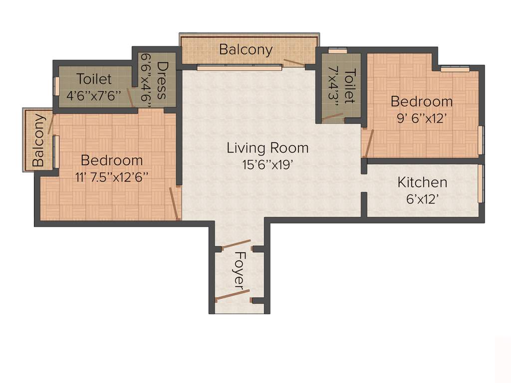 Kanya Sri Harsha (2BHK+2T (1,122 sq ft) 1122 sq ft)