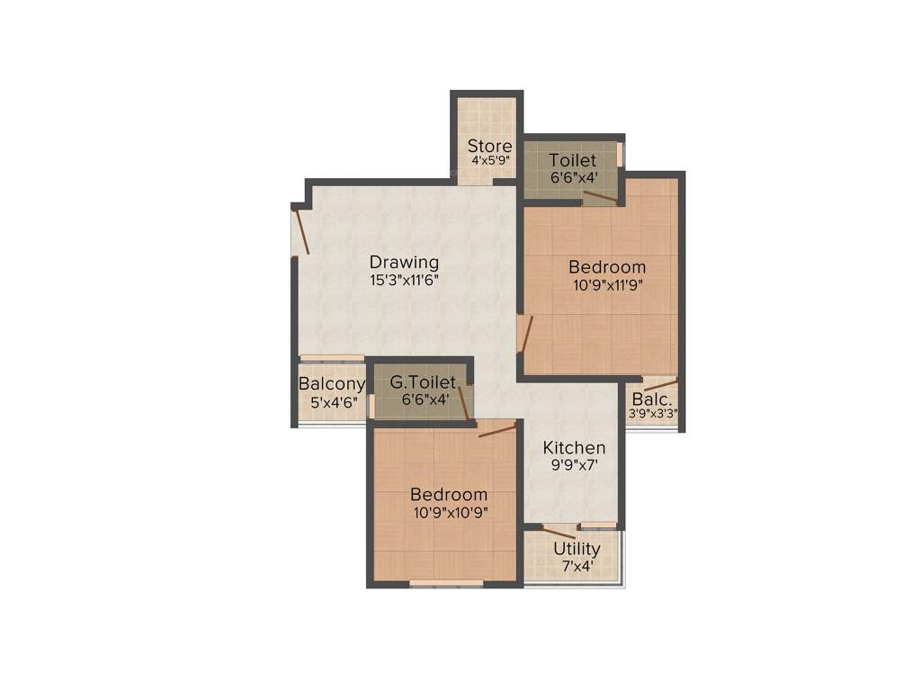 Dharmadev Swaminarayan Park (2BHK+2T (1,035 sq ft) 1035 sq ft)