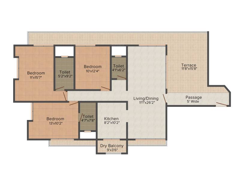 Mittal Imperium (3BHK+3T (1,708 sq ft) 1708 sq ft)