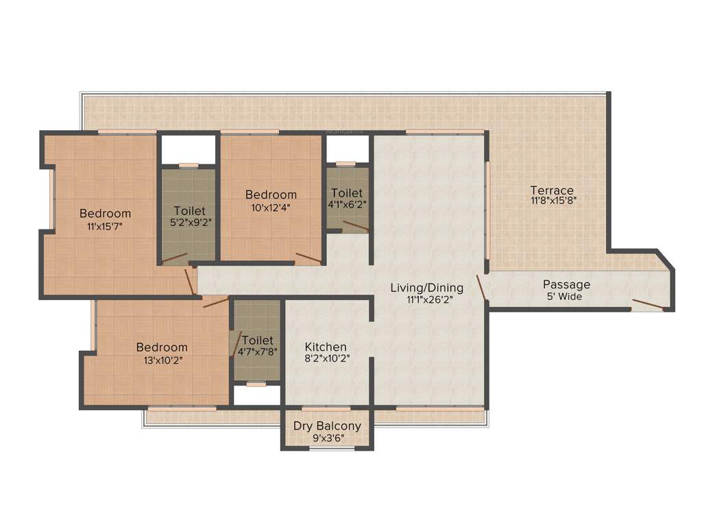 Mittal Imperium (3BHK+3T (1,708 sq ft) 1708 sq ft)