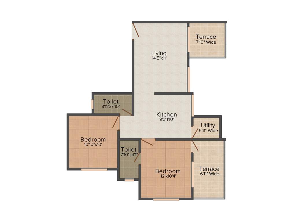 Royal Star Star City (2BHK+2T (971 sq ft) 971 sq ft)