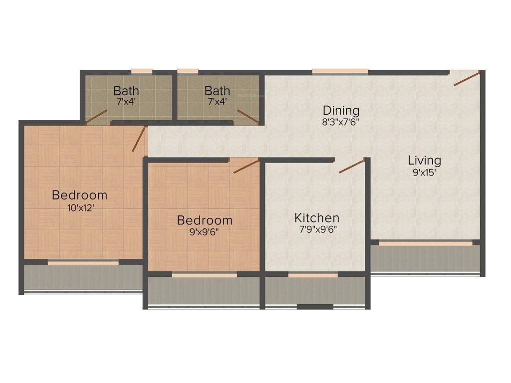 Hillsboro Rushabh Heights (2BHK+2T (890 sq ft) 890 sq ft)