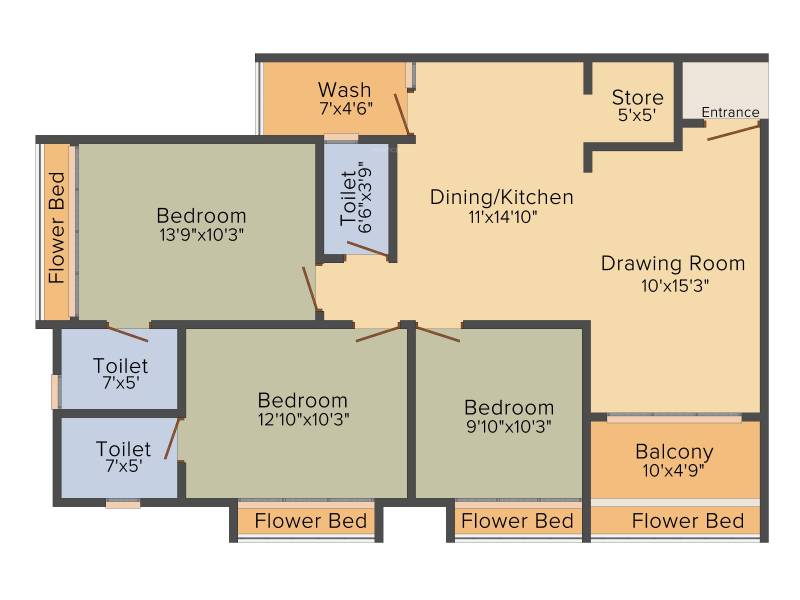 Acme Aditya Greens (3BHK+3T (1,710 sq ft) 1710 sq ft)