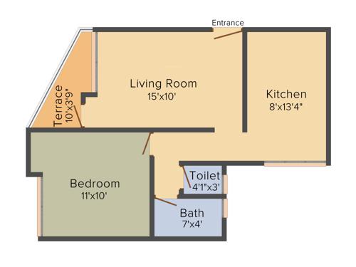Shraddha Madhav Nilay (1BHK+1T (664 sq ft) 664 sq ft)