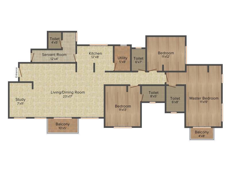 TATA Eden Court Primo (3BHK+4T (2,180 sq ft) + Study Room 2180 sq ft)
