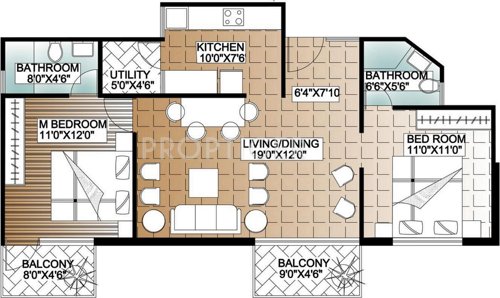 Unishire Atrium (2BHK+2T (1,068 sq ft) 1068 sq ft)