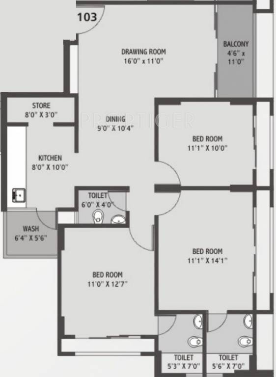 Poddar Palm Meadows (3BHK+3T (1,730 sq ft) 1730 sq ft) Poddar Palm Meadows (3BHK+3T (1,730 sq ft) 1730 sq ft)