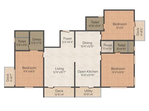 Harmony Ananya (3BHK+3T (1,738 sq ft) 1738 sq ft)