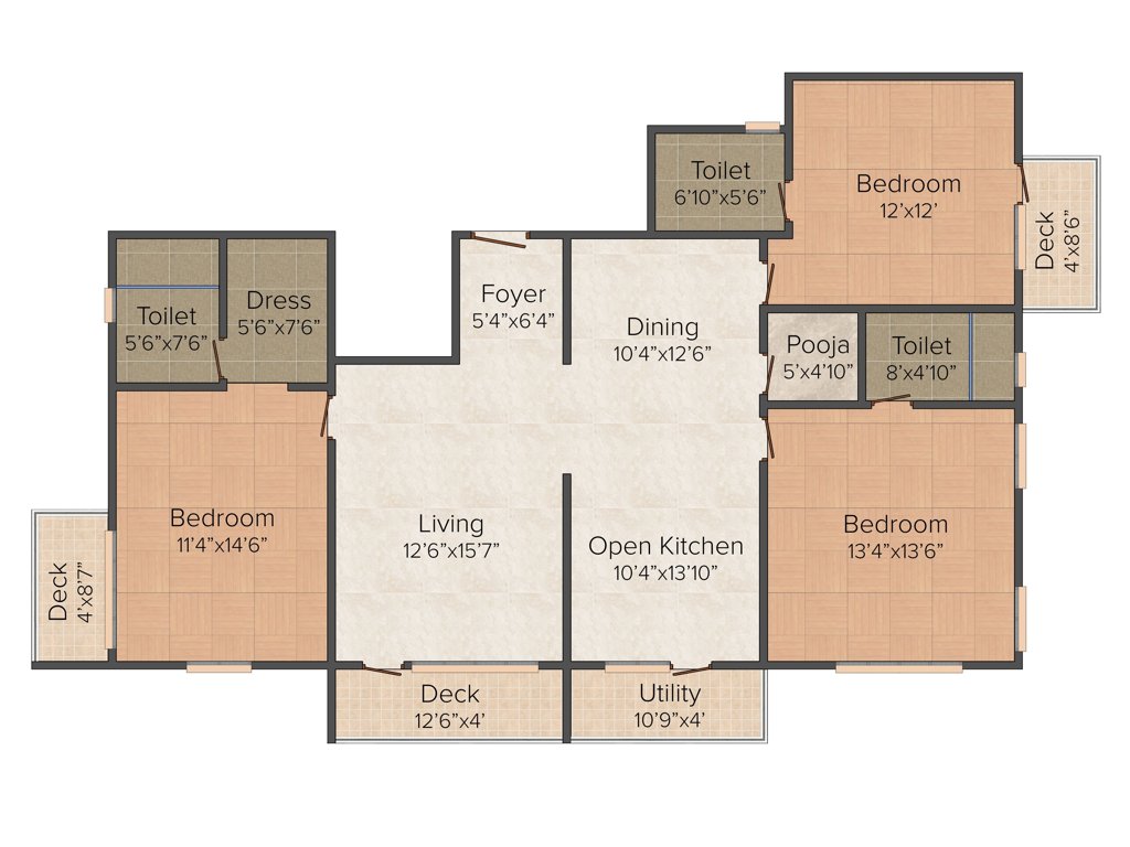Harmony Ananya (3BHK+3T (1,738 sq ft) 1738 sq ft)