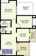 Ram Livogue (2BHK+2T (780 sq ft) 780 sq ft)