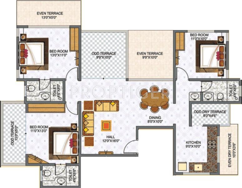 Rama Rich Woods (3BHK+3T (1,473 sq ft) 1473 sq ft) Rama Rich Woods (3BHK+3T (1,473 sq ft) 1473 sq ft)