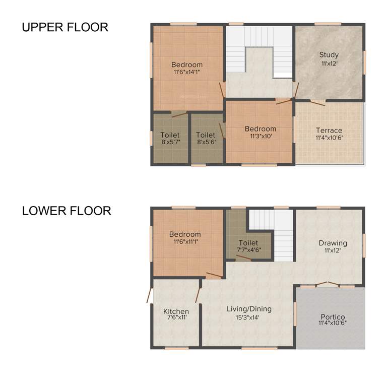 Modi Greenwoods (3BHK+3T (1,490 sq ft) Study Room 1490 sq ft)