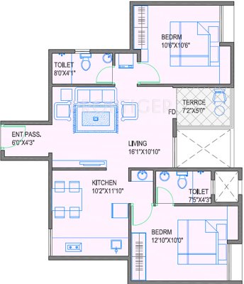 Gokhale Pushpanjali (2BHK+2T (996 sq ft) 996 sq ft)