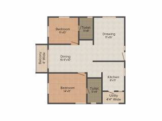 Aparna CyberZon (2BHK+2T (1,245 sq ft) 1245 sq ft) Aparna CyberZon (2BHK+2T (1,245 sq ft) 1245 sq ft)