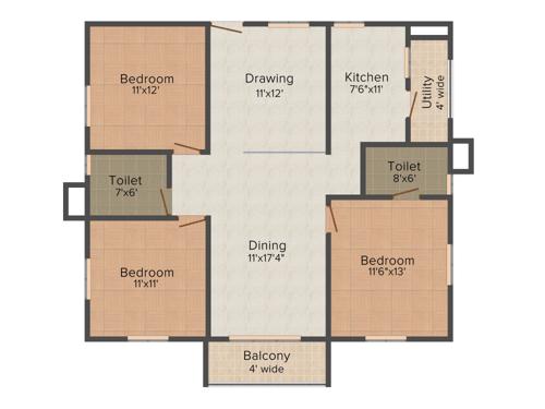 Aparna CyberZon (3BHK+2T (1,430 sq ft) 1430 sq ft)