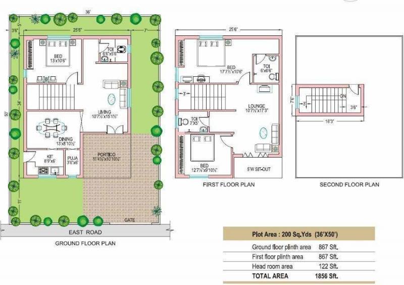Jaiveer Luxury Homes (3BHK+3T (1,856 sq ft)   Pooja Room 1856 sq ft)