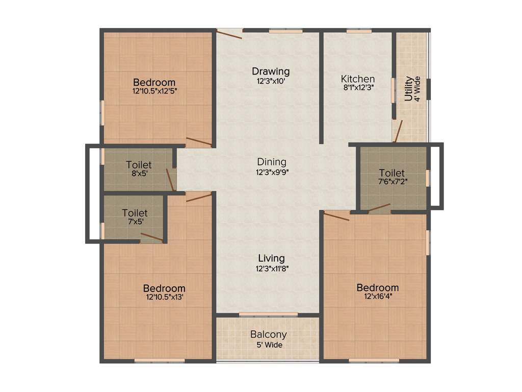 Green Fort View (3BHK+3T (1,775 sq ft) 1775 sq ft)