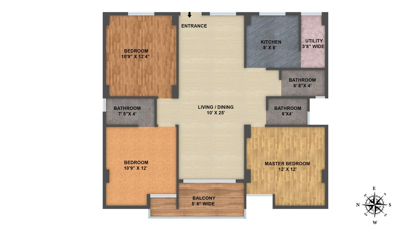 Janapriya Classic Homes (3BHK+3T (1,225 sq ft) 1225 sq ft)
