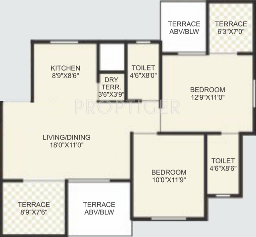 Jhamtani Ace Almighty (2BHK+2T (1,010 sq ft) 1010 sq ft)