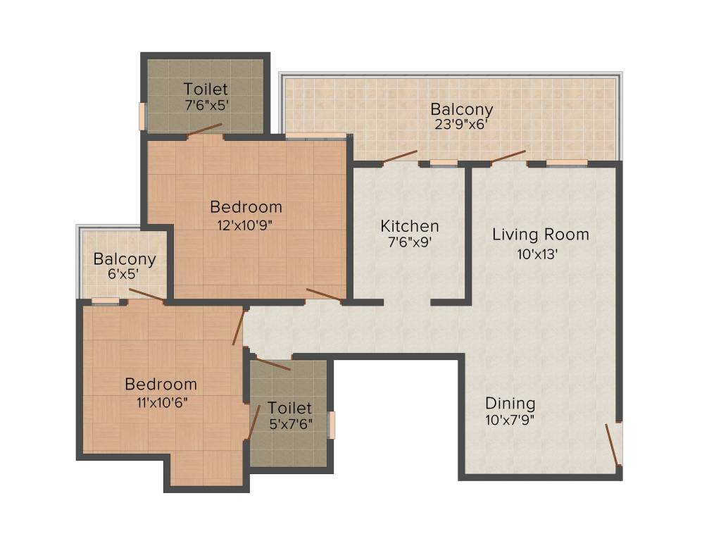 Avalon Ridgeview (2BHK+2T (1,150 sq ft) 1150 sq ft)