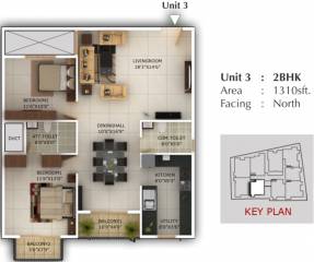 TG Vajra (2BHK+2T (1,310 sq ft) 1310 sq ft)