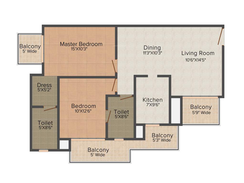 Splendor Grande (2BHK+2T (1,375 sq ft) 1375 sq ft)