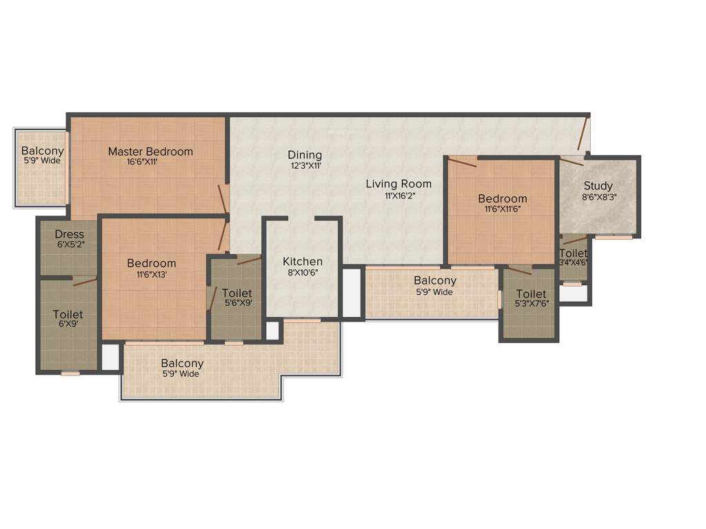 Splendor Grande (3BHK+3T (1,895 sq ft) 1895 sq ft)