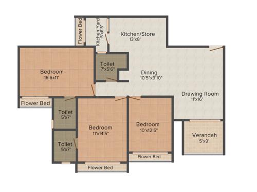 Goyal Orchid Greenfield (3BHK+3T (1,709 sq ft) 1709 sq ft)