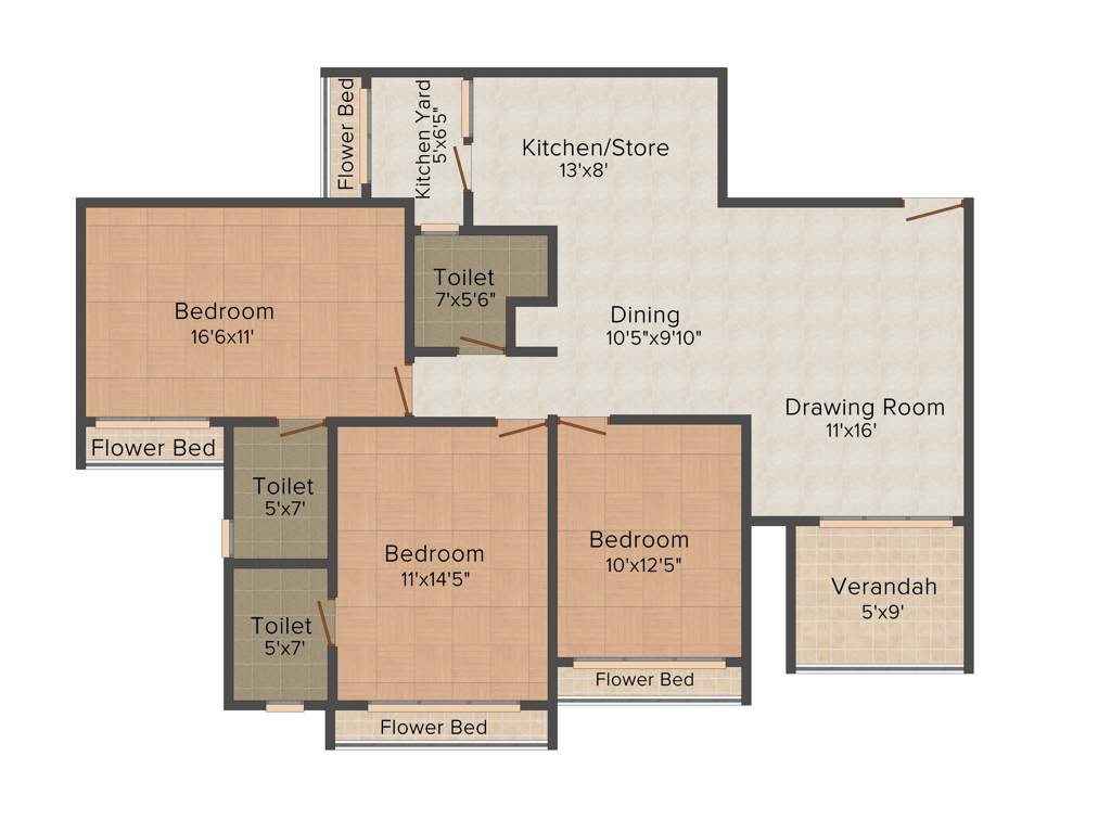 Goyal Orchid Greenfield (3BHK+3T (1,709 sq ft) 1709 sq ft)