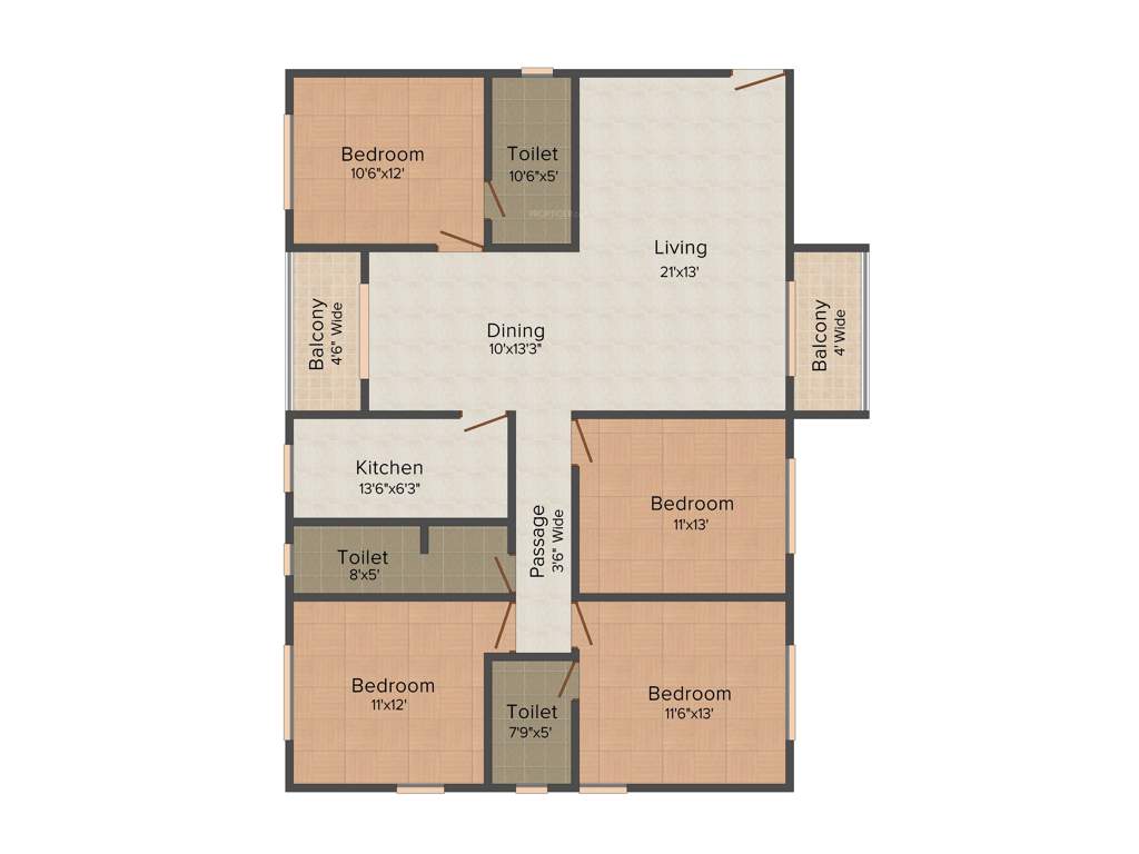 Rajat Boulevard (4BHK+3T (2,052 sq ft) 2052 sq ft)