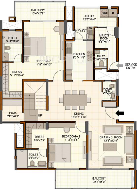 August Grand (4BHK+5T (4,234 sq ft) + Servant Room 4234 sq ft)