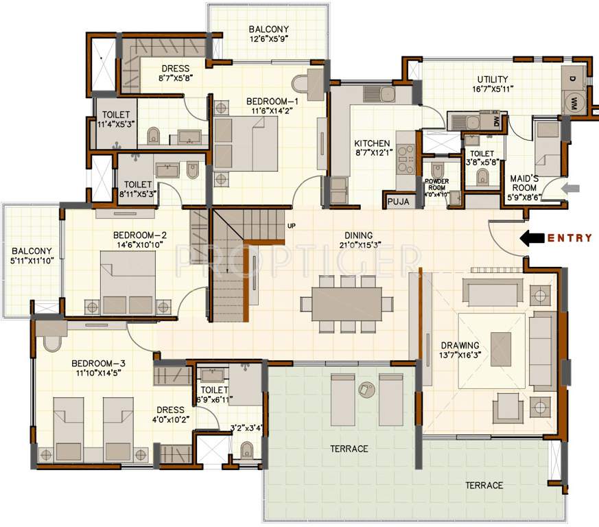 August Grand (5BHK+6T (4,786 sq ft) + Servant Room 4786 sq ft)