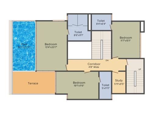 Vedic Golf Grove (4BHK+4T (3,266 sq ft)   Study Room 3266 sq ft)
