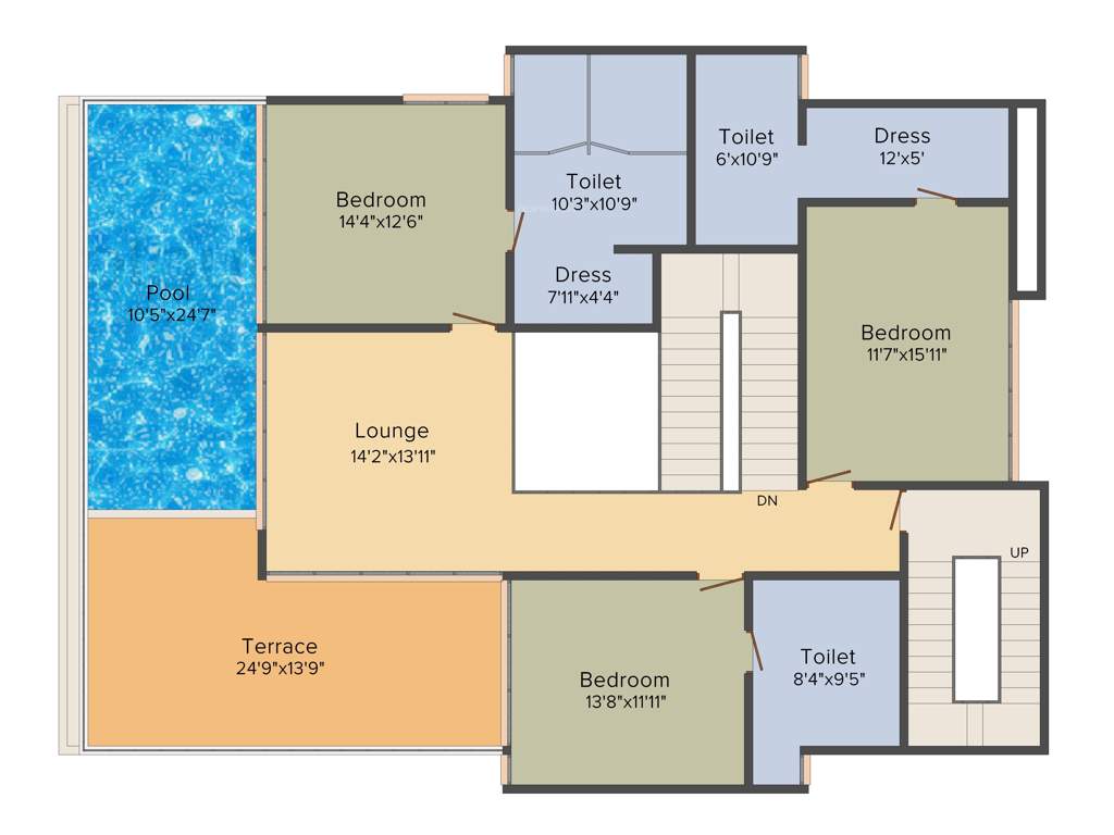 Vedic Golf Grove (4BHK+4T (3,954 sq ft)   Servant Room 3954 sq ft)