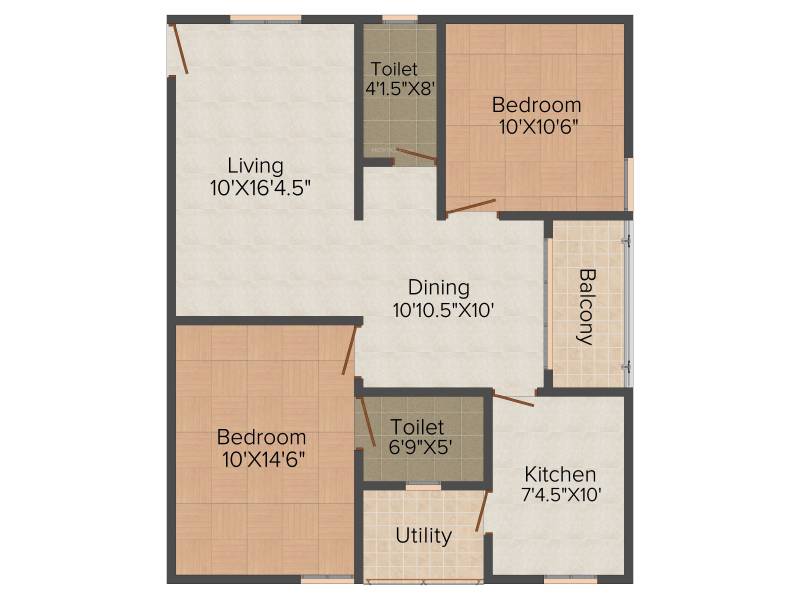 Trishala Luxor Apartments (2BHK+2T (1,040 sq ft) 1040 sq ft)
