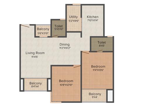 Southern Residency Park (2BHK+2T (1,262 sq ft) 1262 sq ft)