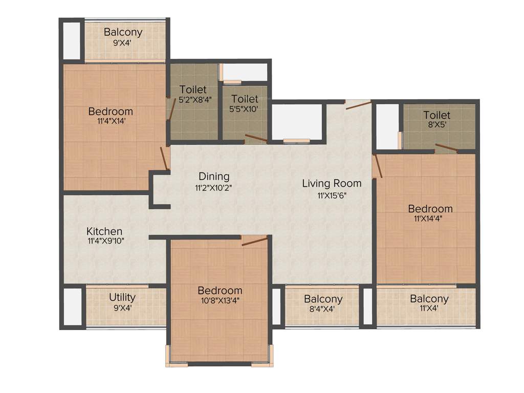 Southern Residency Park (3BHK+3T (1,643 sq ft) 1643 sq ft)