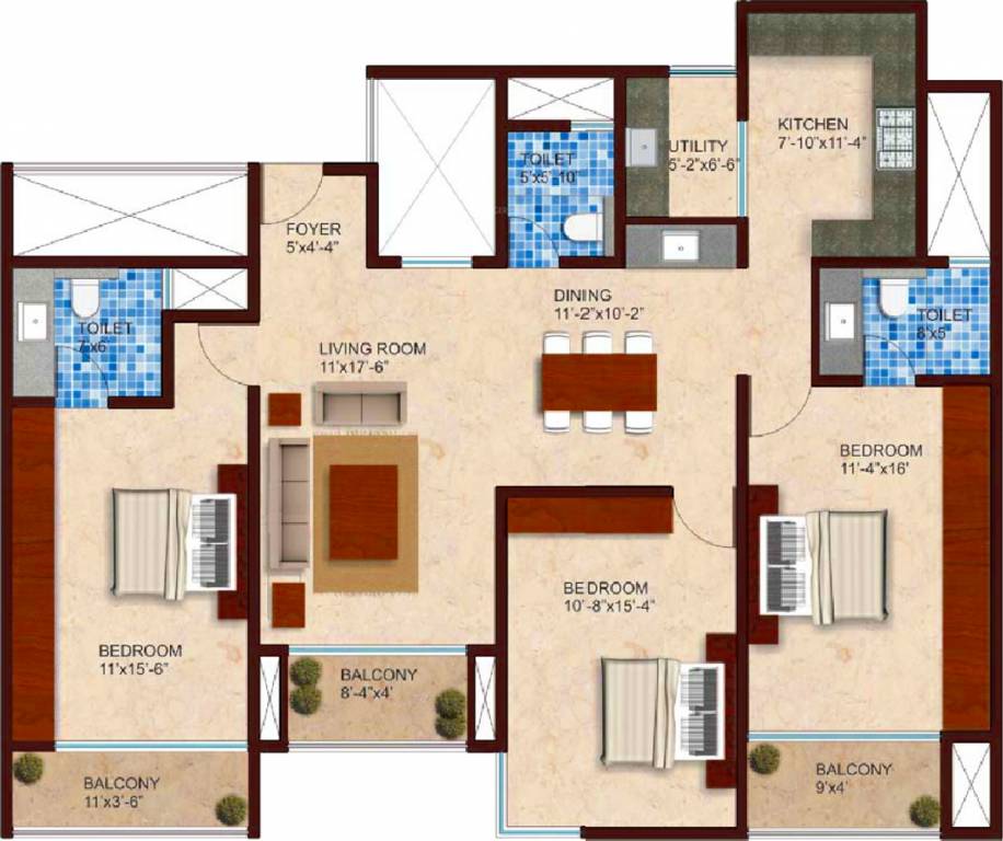 Southern Residency Park (3BHK+3T (1,716 sq ft) 1716 sq ft)