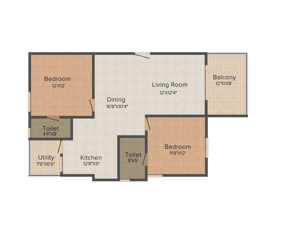 Midtown Rhythm (2BHK+2T (1,270 sq ft) 1270 sq ft)