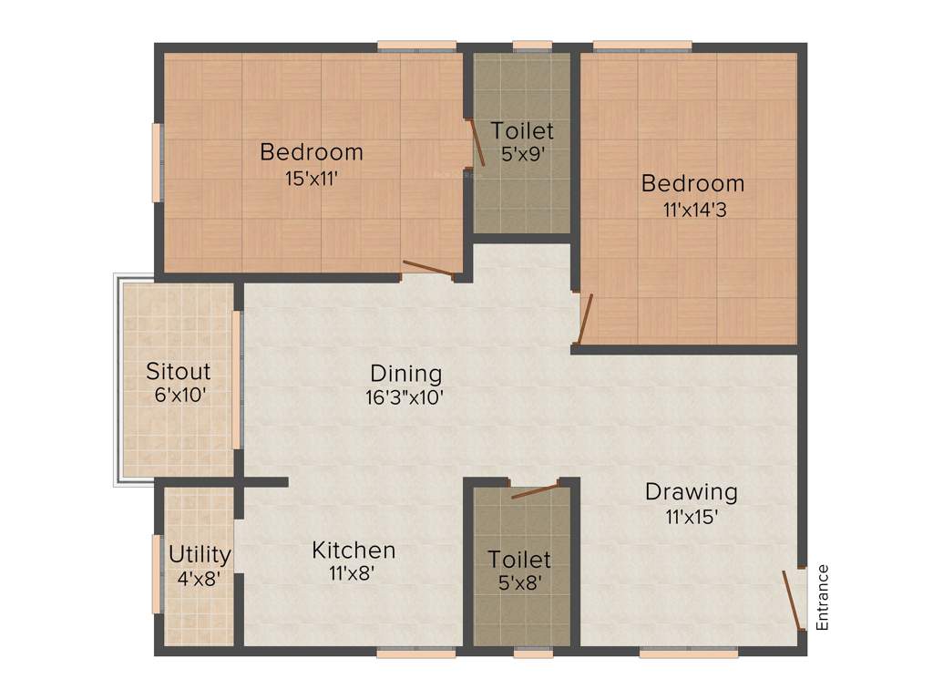 NCL Sindhu (2BHK+2T (1,295 sq ft) 1295 sq ft)