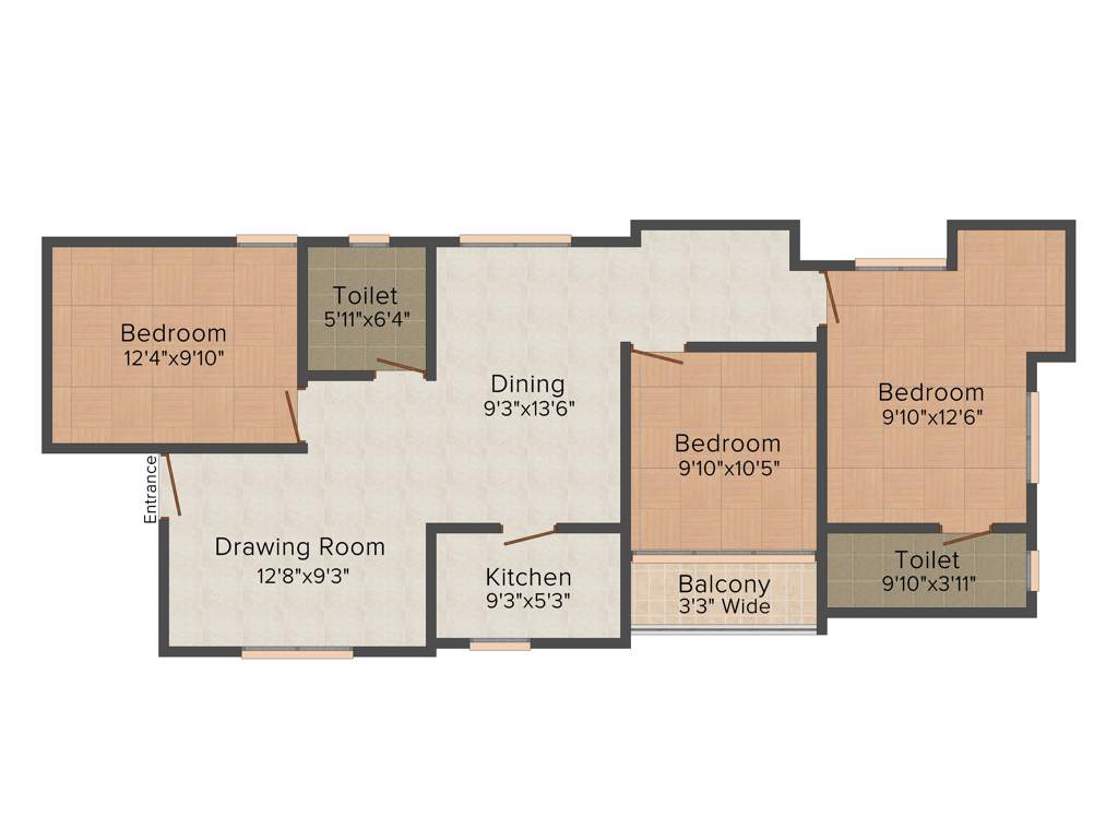 Eternity Auris (3BHK+2T (1,305 sq ft) 1305 sq ft)