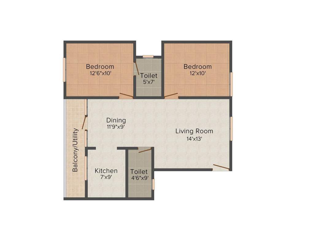 Puja Sarovara (2BHK+2T (1,050 sq ft) 1050 sq ft)