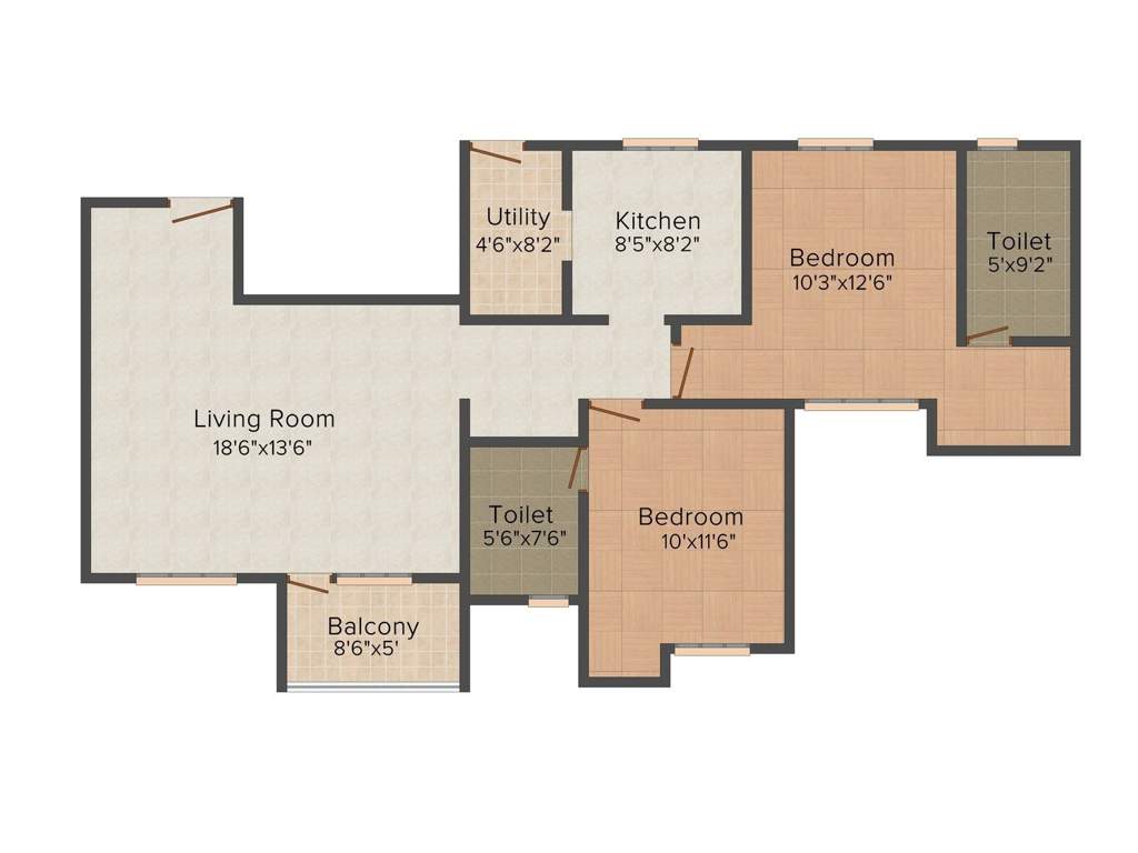 Jones Sigiriya (2BHK+2T (1,262 sq ft) 1262 sq ft)