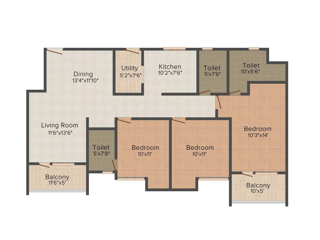 Jones Sigiriya (3BHK+3T (1,589 sq ft) 1589 sq ft)