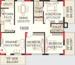 HSR Amruta Akash (3BHK+2T (1,608 sq ft) + Pooja Room 1608 sq ft)